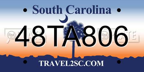 48TA806 South Carolina License Plate