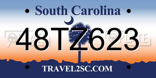 48TZ623 South Carolina License Plate