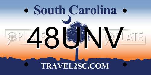 48UNV South Carolina License Plate