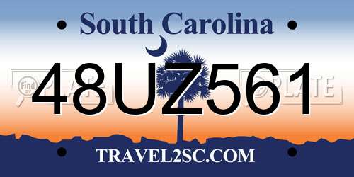 48UZ561 South Carolina License Plate