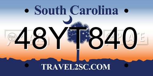 48YT840 South Carolina License Plate