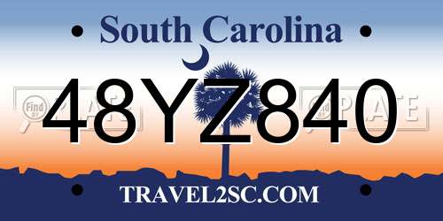 48YZ840 South Carolina License Plate