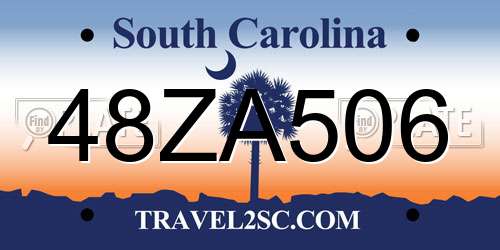 48ZA506 South Carolina License Plate