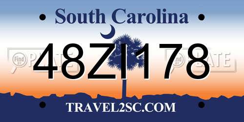48ZI178 South Carolina License Plate