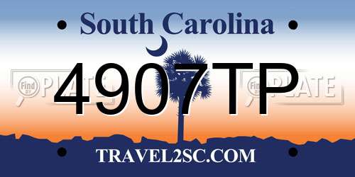 4907TP South Carolina License Plate