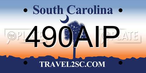 490AIP South Carolina License Plate