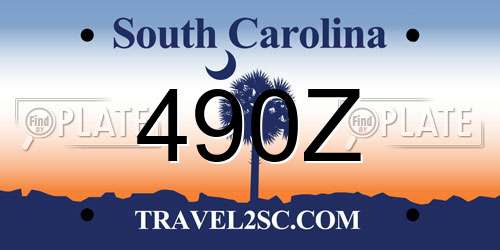 490Z South Carolina License Plate