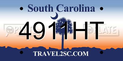 4911HT South Carolina License Plate