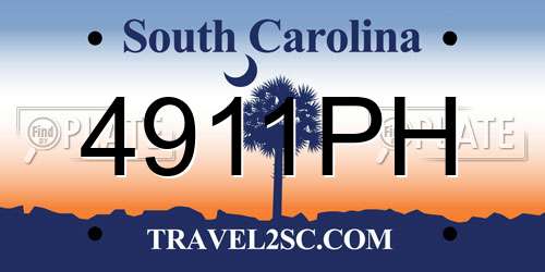 4911PH South Carolina License Plate