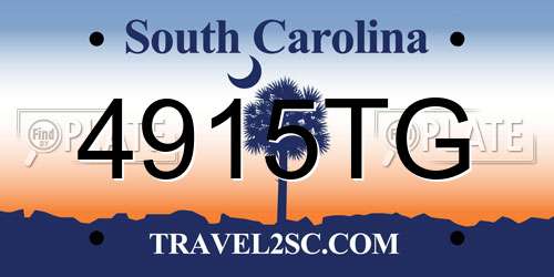 4915TG South Carolina License Plate