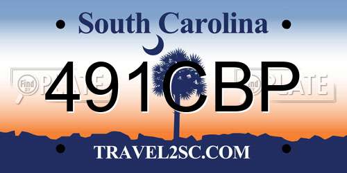491CBP South Carolina License Plate