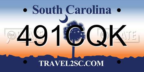 491CQK South Carolina License Plate