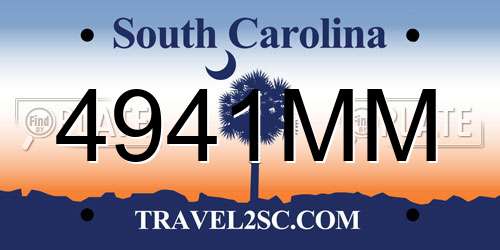 4941MM South Carolina License Plate
