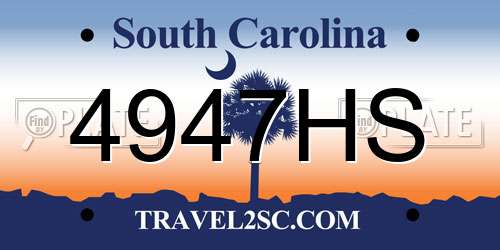 4947HS South Carolina License Plate