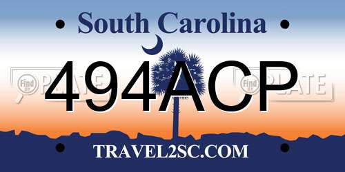 494ACP South Carolina License Plate