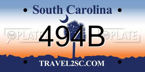 494B South Carolina License Plate