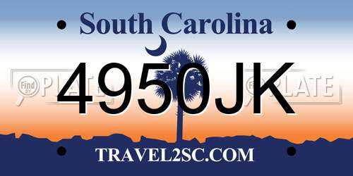 4950JK South Carolina License Plate