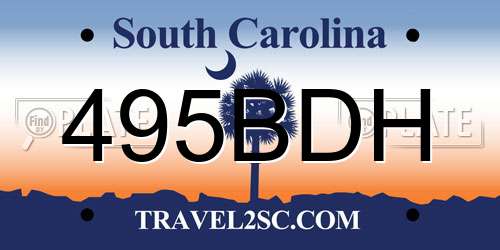 495BDH South Carolina License Plate