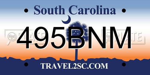 495BNM South Carolina License Plate