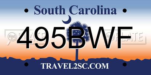 495BWF South Carolina License Plate
