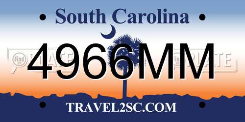 4966MM South Carolina License Plate