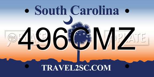 496CMZ South Carolina License Plate