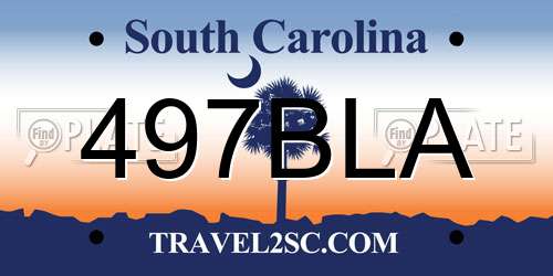497BLA South Carolina License Plate