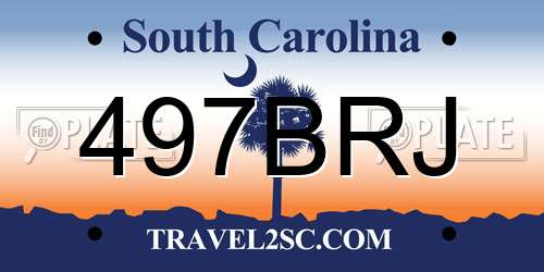 497BRJ South Carolina License Plate