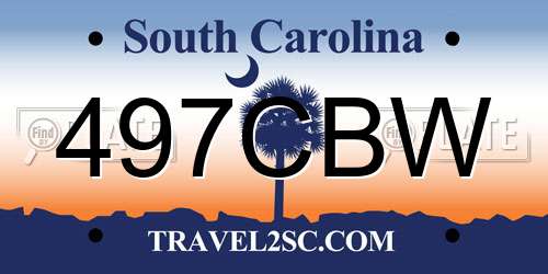 497CBW South Carolina License Plate