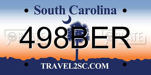 498BER South Carolina License Plate
