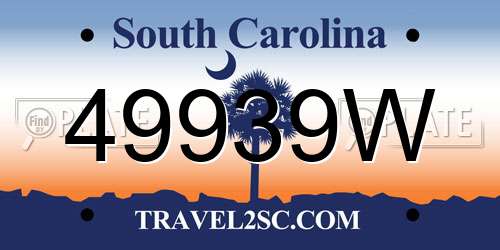 49939W South Carolina License Plate
