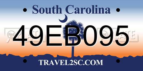 49EB095 South Carolina License Plate