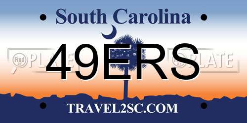 49ERS South Carolina License Plate