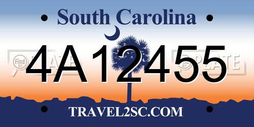 4A12455 South Carolina License Plate