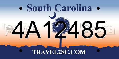 4A12485 South Carolina License Plate