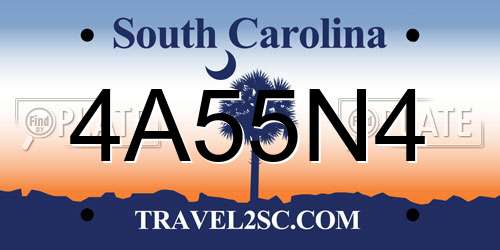 4A55N4 South Carolina License Plate