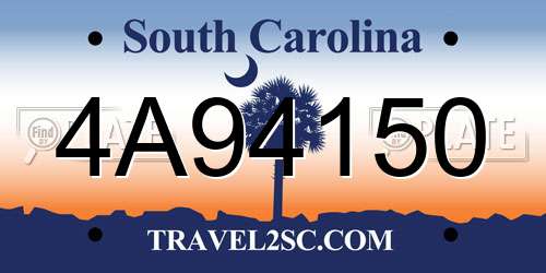 4A94150 South Carolina License Plate