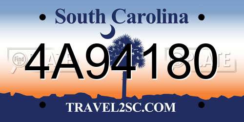 4A94180 South Carolina License Plate