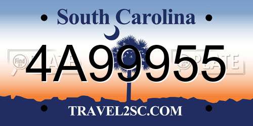 4A99955 South Carolina License Plate