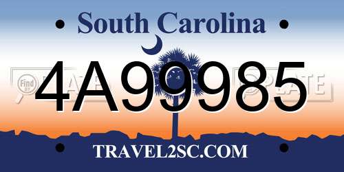 4A99985 South Carolina License Plate