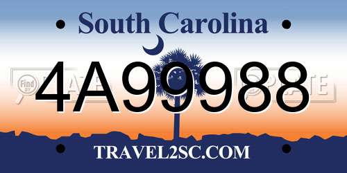 4A99988 South Carolina License Plate