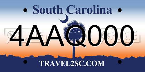 4AAQ000 South Carolina License Plate