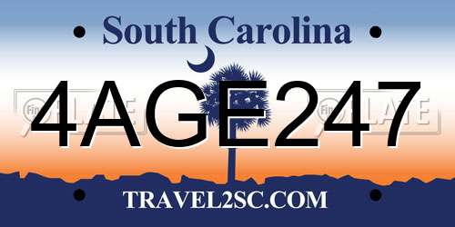 4AGE247 South Carolina License Plate