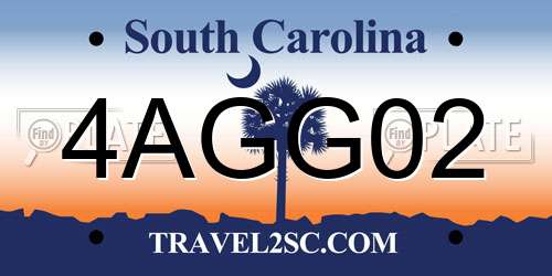 4AGG02 South Carolina License Plate