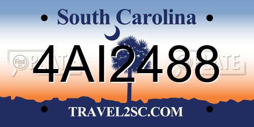 4AI2488 South Carolina License Plate