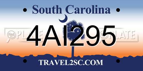 4AI295 South Carolina License Plate
