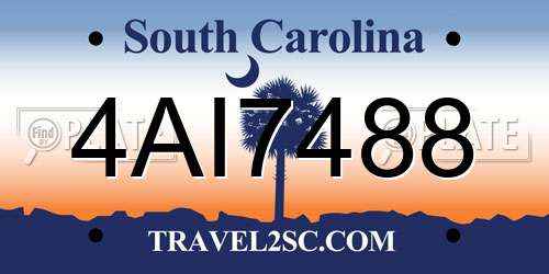 4AI7488 South Carolina License Plate
