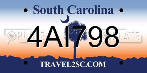 4AI798 South Carolina License Plate