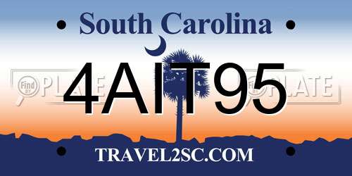 4AIT95 South Carolina License Plate