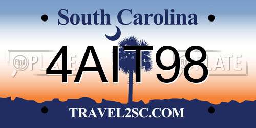 4AIT98 South Carolina License Plate